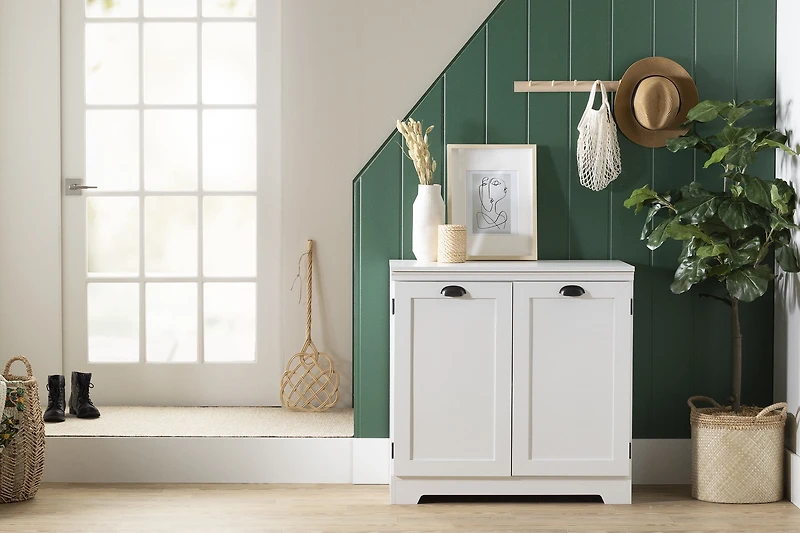 South Shore Prairie 2-Door Storage Cabinet, in Pure White