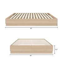 Cadre de lit plateforme Double Milano Nexera, chêne blond naturel