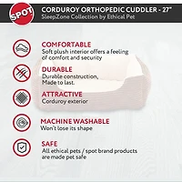 Sleep Zone Corduroy Orthopedic Cuddler Dog Bed