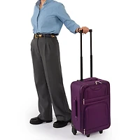 Jetstream Ensemble de Bagages Souples Atlantic, 4 Pièces Ensemble de Valises à Roulettes: Bagage Enregistré 25 pouces, Valise Cabine, Sac Fourre-tout et Trousse de Toilette