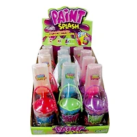 Paint Splash 2 en 1 - Sucettes et bonbons à tremper.  3 saveurs délicieuses Paint Splash 2 en 1 Sucettes