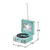 Tourne-disque vinyle rétro décoratif de 9,7 cm, bleu sarcelle Mr. Christmas Ornement de tourne-disque rétro bleu sarcelle