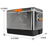 Ozark Trail Ice Chest Cooler 54 Quarts Stainless Steel Portable Cooler with Bottle Opener 85 Can, 51 L