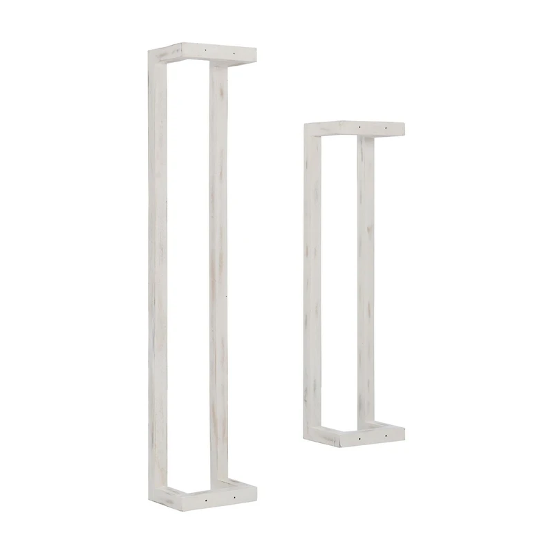 Porte-serviettes en bois Shelby, Blanc (Paquet de 2)