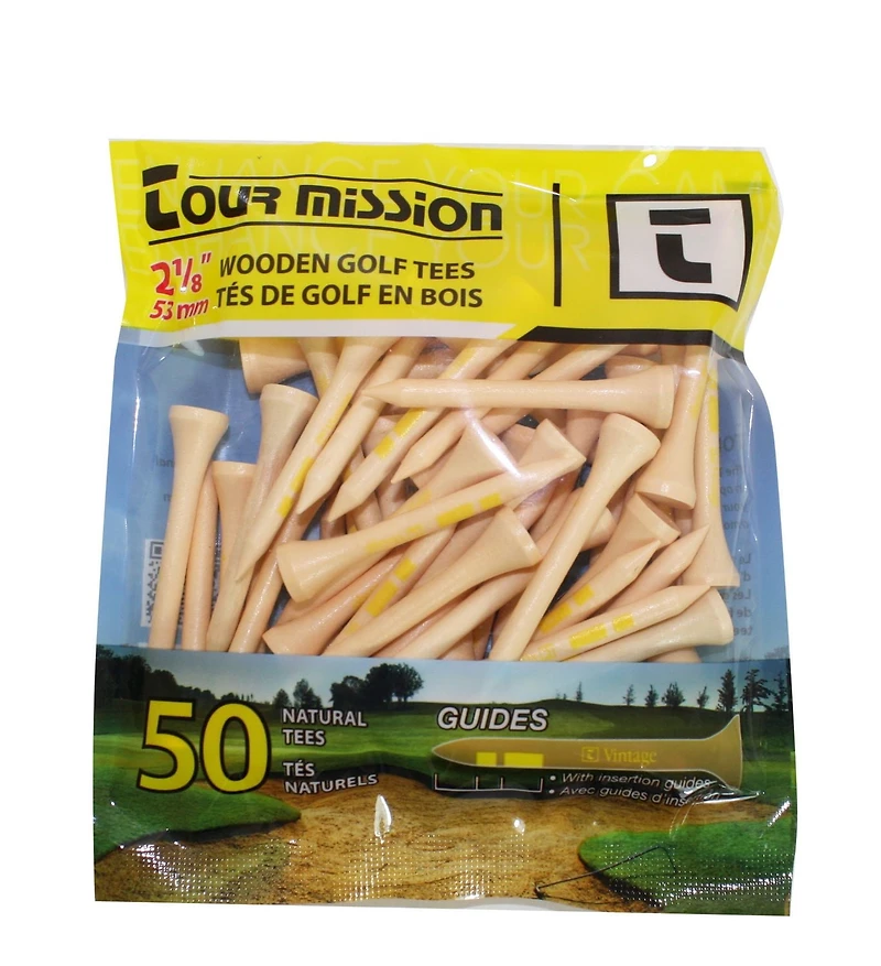 Tour Mission 2 1/8'' (53 mm) Wooden Golf Tees