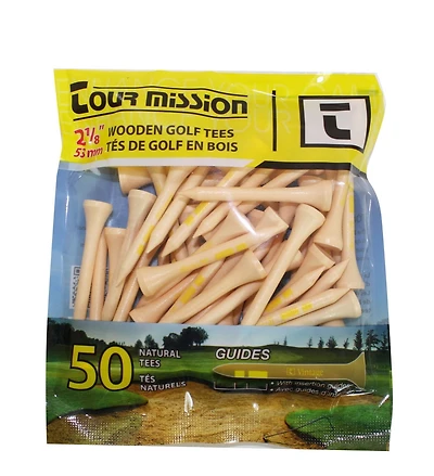 Tour Mission 2 1/8'' (53 mm) Wooden Golf Tees