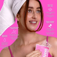 Sunny Teddy Patchs anti-acné – Patch hydrocolloïde à l'acide salicylique, invisible et doux pour la peau, 36 unités 12 petits/24 gros = 36 patchs