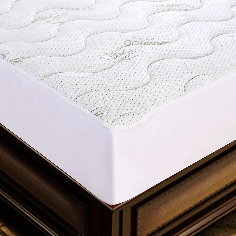 Premium Luxury Ultra Soft Quilted Waterproof All Season Rayon from Bamboo Fitted Mattress Pad
