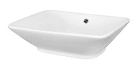 American Imaginations -in. W Above Counter White Bathroom Vessel Sink Set For Deck Mount Drilling AI