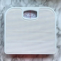 Accuweight Mechanical Bathroom Scale with dial,  286 lbs (130 kg) Capacity, White, model BS220W, Ribbed PVC Mat