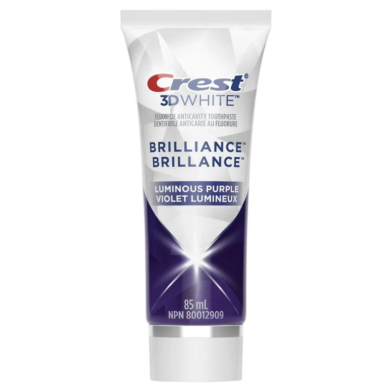 Dentifrice violet blanchissant Crest 3D White Brillance, Menthe lumineuse 85 ml