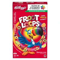 Kellogg's Froot Loops Cereal Family Size 480g- Crispy Loops