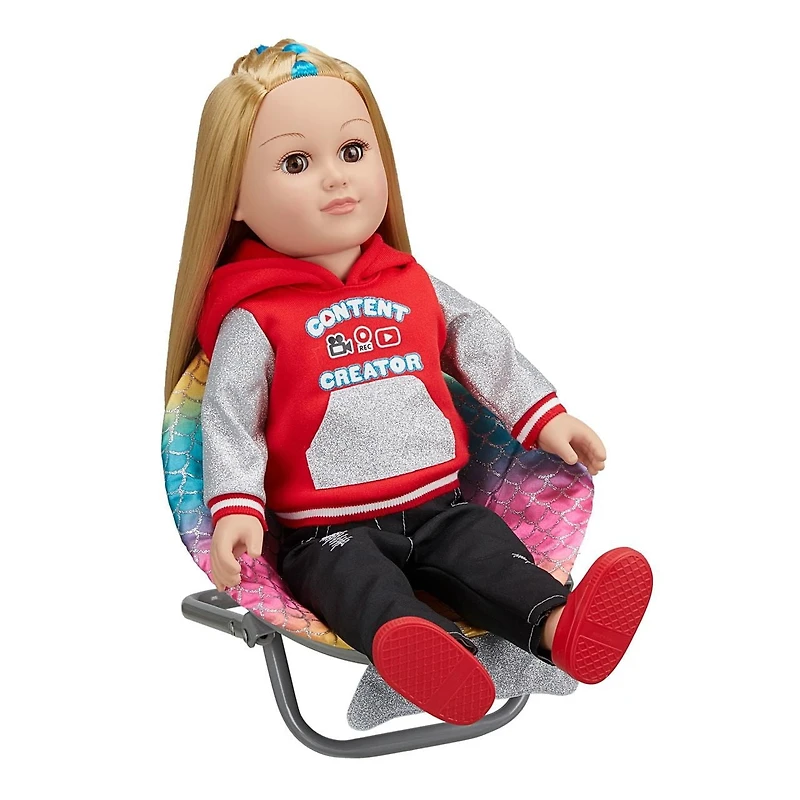 My Life As Chaise soucoupe en peluche pour poupées de 18 pouces, queue de sirène