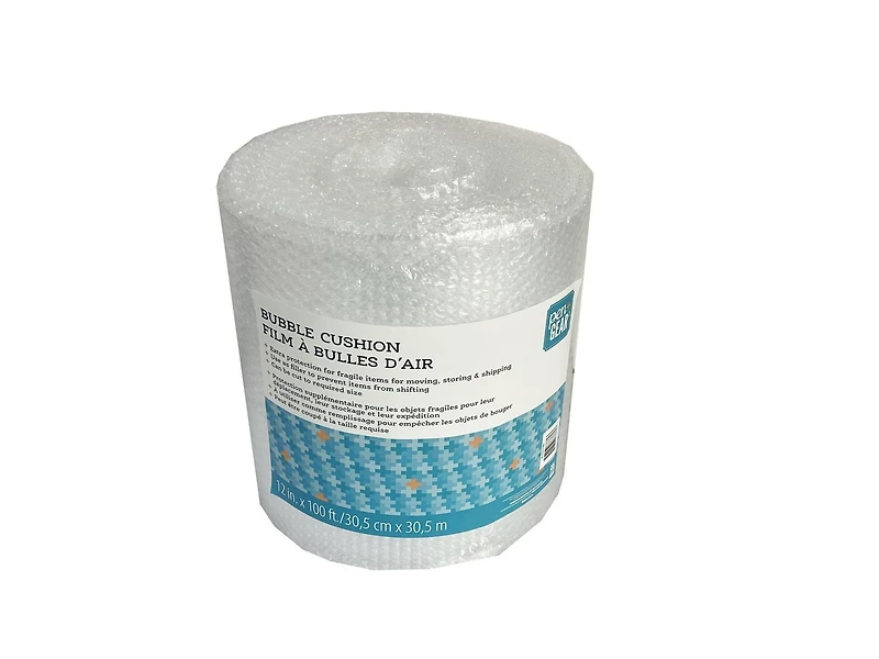 Rouleau de coussin à bulles Pen + Gear, 12 po x 100 pi, petites bulles, transparent, perforé 12 in x 100 ft