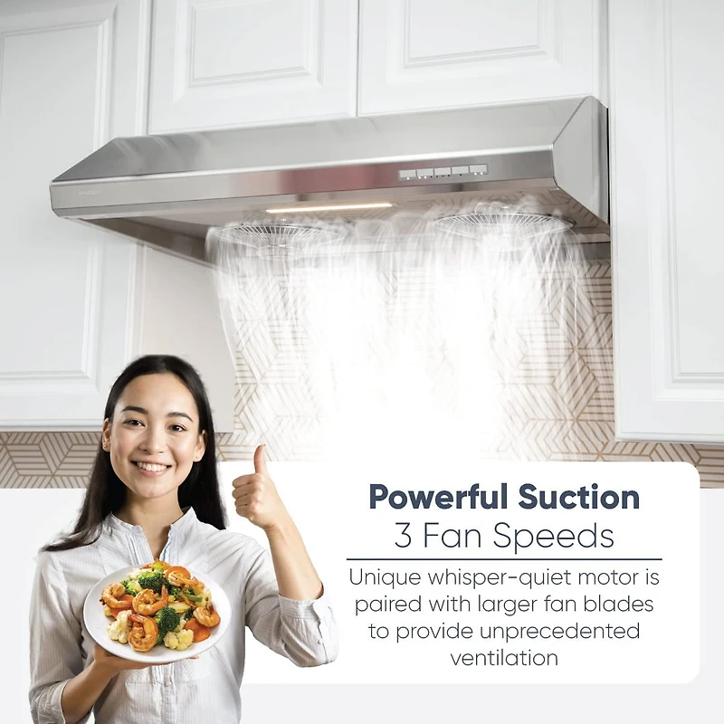 Pacific Hottes de cuisinière TruSteam SC81 de 30 po en acier inoxydable