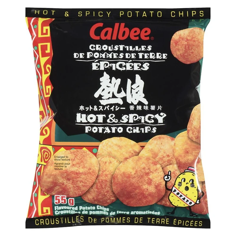 Calbee Hot and Spicy Flavour Chips Chips de pommes de terre chaudes et épicées Calbee