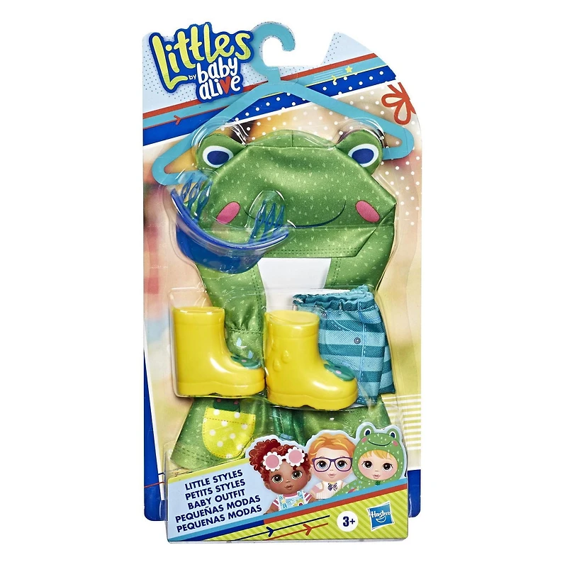 Littles de Baby Alive, tenue Little Styles Flaques au parc, pour petites poupées Littles, vêtements et accessoires de poupée