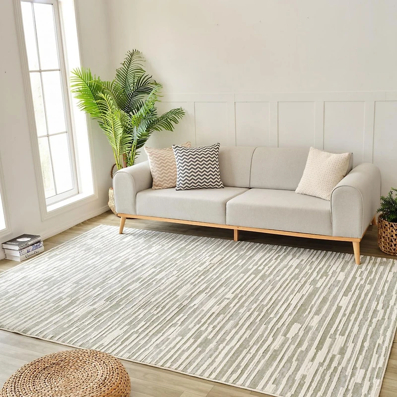 Rug Branch Nomad Abstract Indoor Area Rug, Green Beige, Modern - Living Room, Bedroom, Dining Room