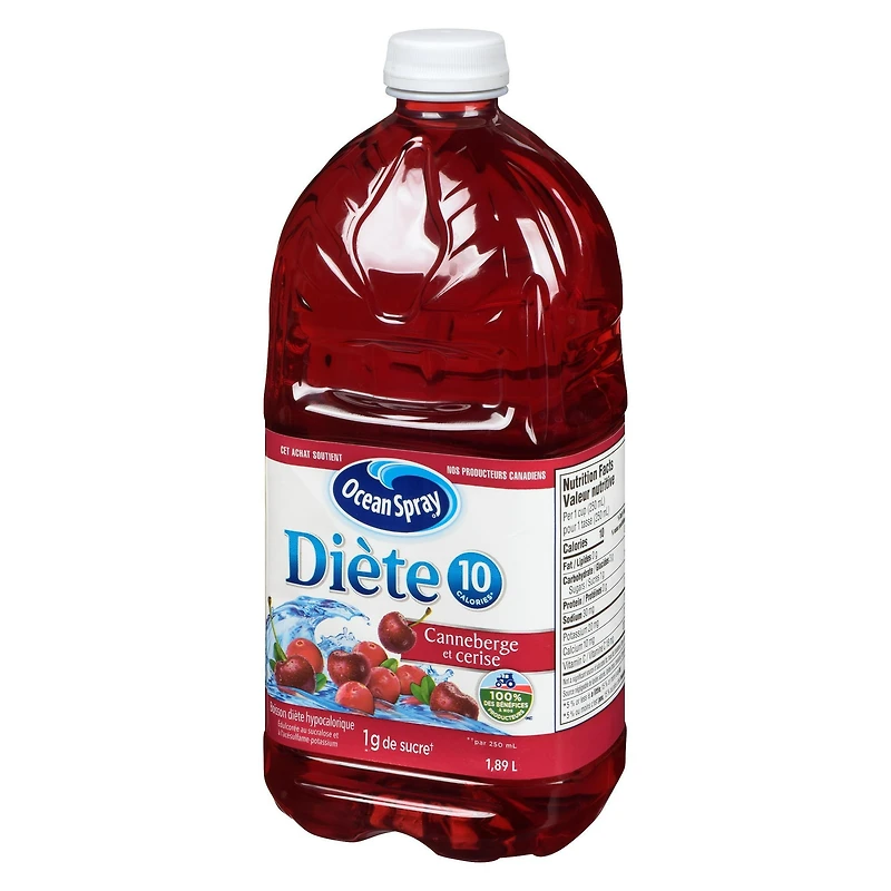 Diète Canneberge et Cerise Boisson diète hypocalorique Ocean Spray 1,89 l