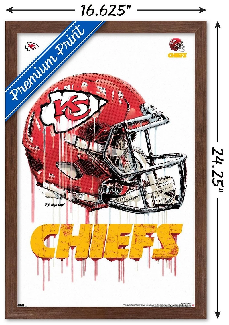NFL Kansas City Chiefs - Drip Helmet 20 Wall Poster