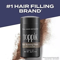 Toppik Hair Building Fibers for Instantly Fuller Hair, Medium Brown, 12 g, Instantly Thicker Looking, 9 Shades for Men & Women