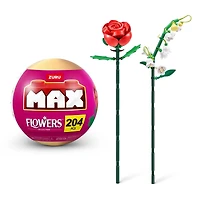 MAX Build More Premium Flowers Building Bricks (Assorted) Novelty Unboxing Toy Collectible Mini's by ZURU, flowers, capsule, collection