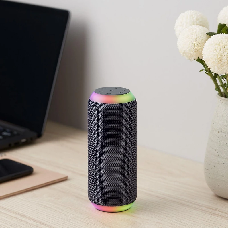 onn. Bluetooth Medium Rugged Speaker with LED Lighting Effects