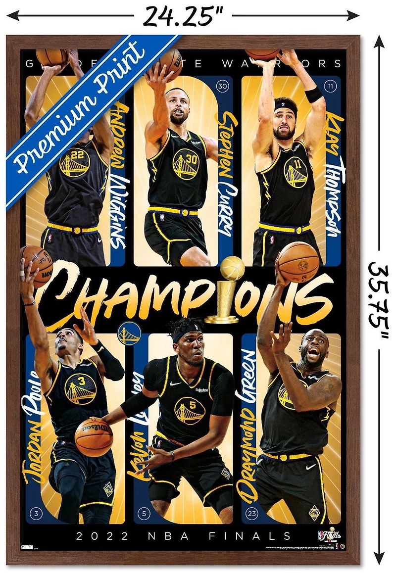 NBA Golden State Warriors - 2022 NBA Finals Champions Wall Poster, 22.375" x 34" Framed