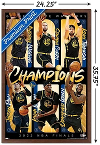 NBA Golden State Warriors - 2022 NBA Finals Champions Wall Poster, 22.375" x 34" Framed