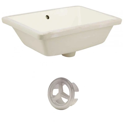 18.25-in. W Rectangle Bathroom Undermount Sink Set In Biscuit - Brushed Nickel Hardware AI-20440