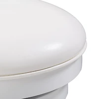 Lot de 2 tabourets de bar pivotants d'intérieur CorLiving Winston blancs avec assise en similicuir et dossier haut à lattes verticales