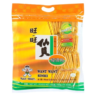 WANT WANT SENBEI RICE CRACKERS FAMILY PACK 400G, WANT WANT SENBEI RICE CRACKER