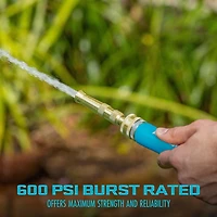 Aqua Joe AJFJH50-58-PRO Ultra Flexible Kink Free Fiberjacket Garden Hose, 50-Foot, Metal Fittings