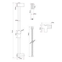 Douchette à 1 réglage d'akuaplus® avec barre de douche de 29 3/4 pouces (75.5 cm), fini chrome
