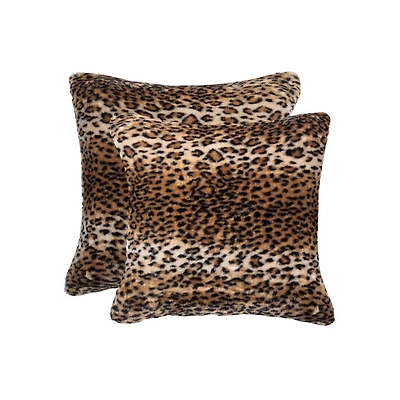 BELTON FAUX FUR PILLOW 18"X18" 2-PACK