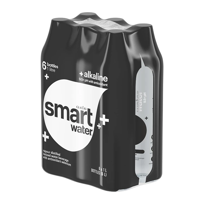 Glaceau Smartwater Bouteille Alcaline avec Antioxidant, 1 Liter, 6 Pack 1LT 6PK