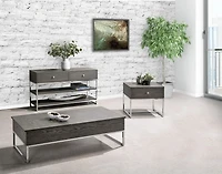 Topline Home Furnishings Table basse grise avec double plateau relevable