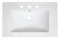 American Imaginations AI-32871 30 pouces W 18,5 pouces Dessus en céramique D en couleur blanche pour 3H8-in. Robinet