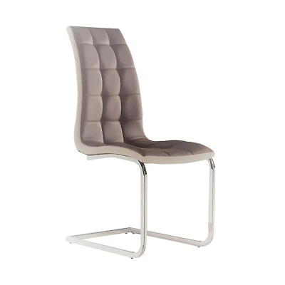 Chaise de salle à manger canadienne Texas wengé et blanc (Ensemble de 2)