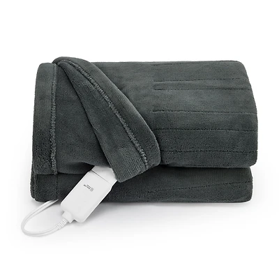 Sunbeam Throw Poseidon Blue Microplush, 4 Heat Settings, 4-Hour Auto Shut-Off, Electric Heated Blanket, 50” x 60”