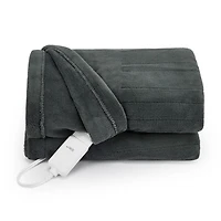 Sunbeam Throw Poseidon Blue Microplush, 4 Heat Settings, 4-Hour Auto Shut-Off, Electric Heated Blanket, 50” x 60”