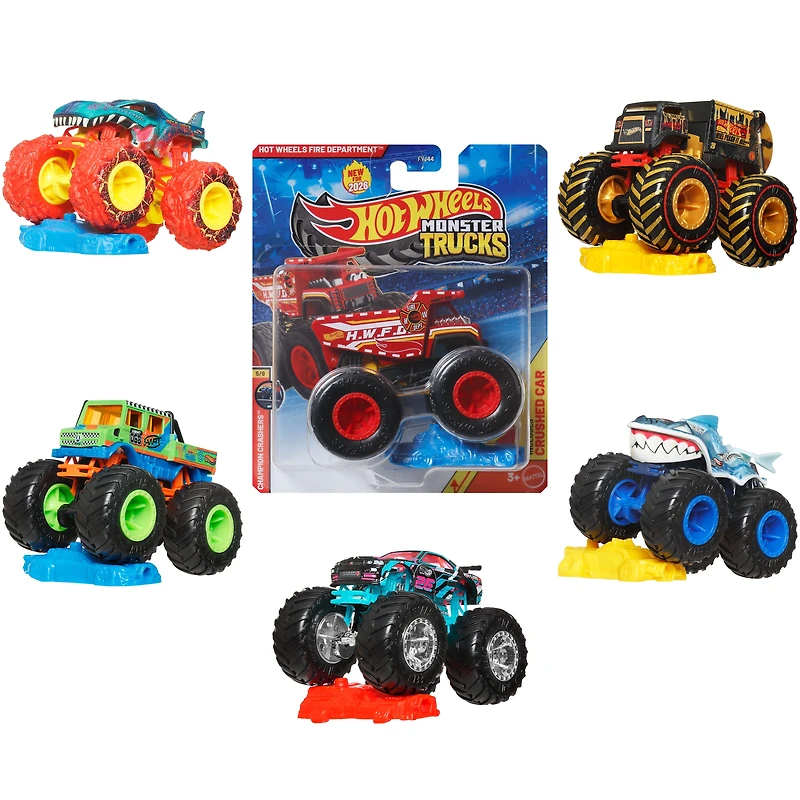 Hot Wheels Monster Trucks 1:64 Scale Die-cast Vehicles - Styles May Vary, Ages 3+