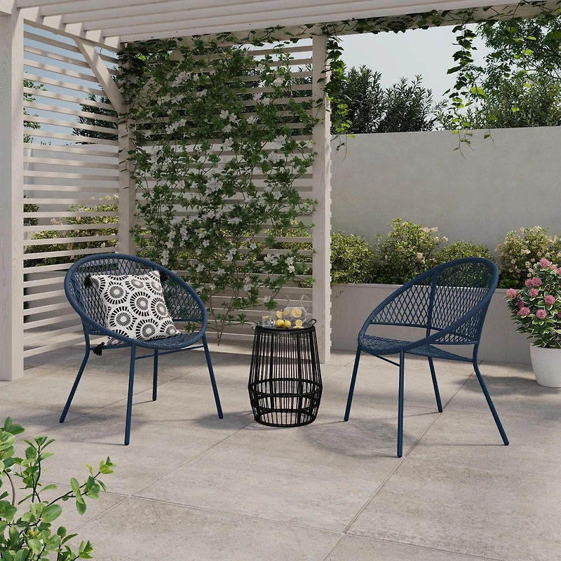 Chaise empilable en osier pour patio Mainstays Osier tissé à la main