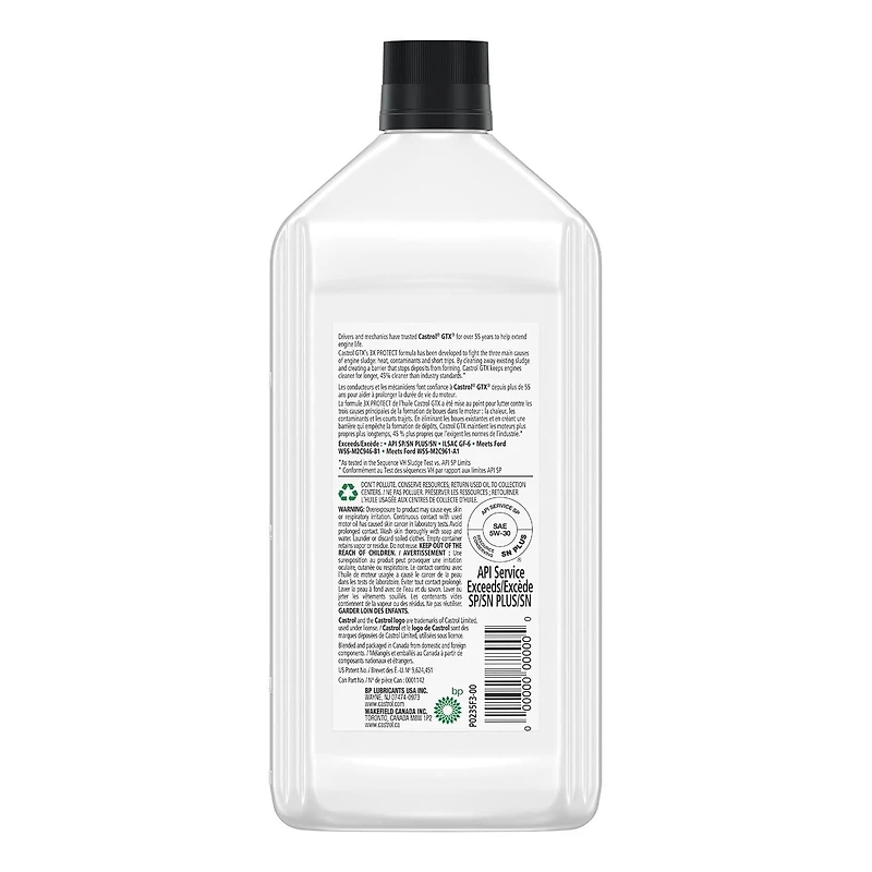 Castrol GTX Ultraclean 5W30 1 L, One of the most advanced conventional motor oils.