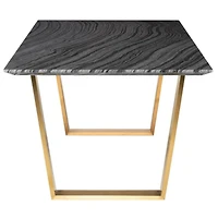 Rectangular Dining Table with Sintered Stone Black Top and Strong Gold Brass Steel Legs – Stylish and Durable Design