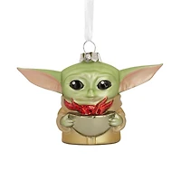 Décoration Hallmark de Noël (Grogu tenant une tasse, La Guerre des étoiles : Le Mandalorien, en verre soufflé)