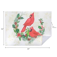 Tapis De Séchage En Microfibre (Cardinaux Perchés Sur Une Couronne) - Lot De 2