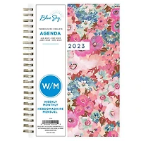 Agenda hebdomadaire/mensuel 2023, 5 po x 8 po, Blue Sky, motif éclatant Monique