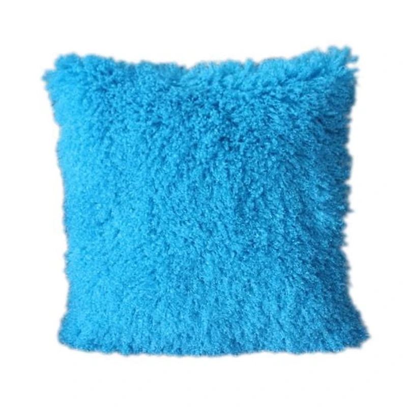 Coussin en fausse fourrure frisée