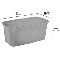 Sterilite Tote de Rangement 189L  Titanium 189L